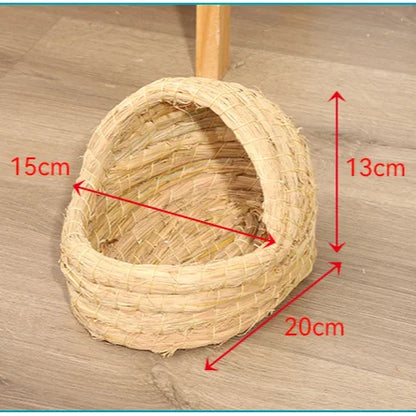 Nido per uccelli intrecciato in erba Nido per erba di coniglio Tappetino per erba Accessori per criceti Pantofole Nido di coniglio Coniglio Forniture per animali domestici calde invernali