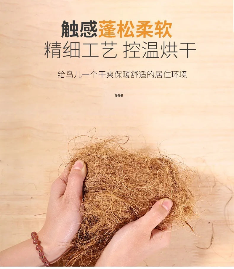 100/200g Fibra di Cocco Nesting Materiale Nido/Fibra Aviario Uccelli Canari Finches Nido Riempito Erba Gabbia per Uccelli Accessori