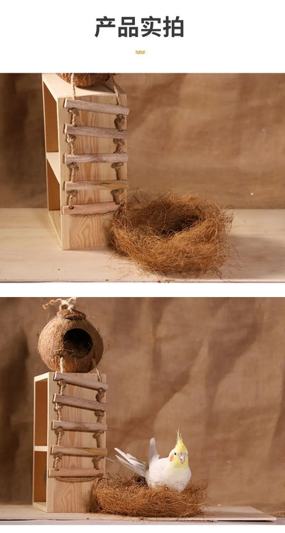 100/200g Fibra di Cocco Nesting Materiale Nido/Fibra Aviario Uccelli Canari Finches Nido Riempito Erba Gabbia per Uccelli Accessori