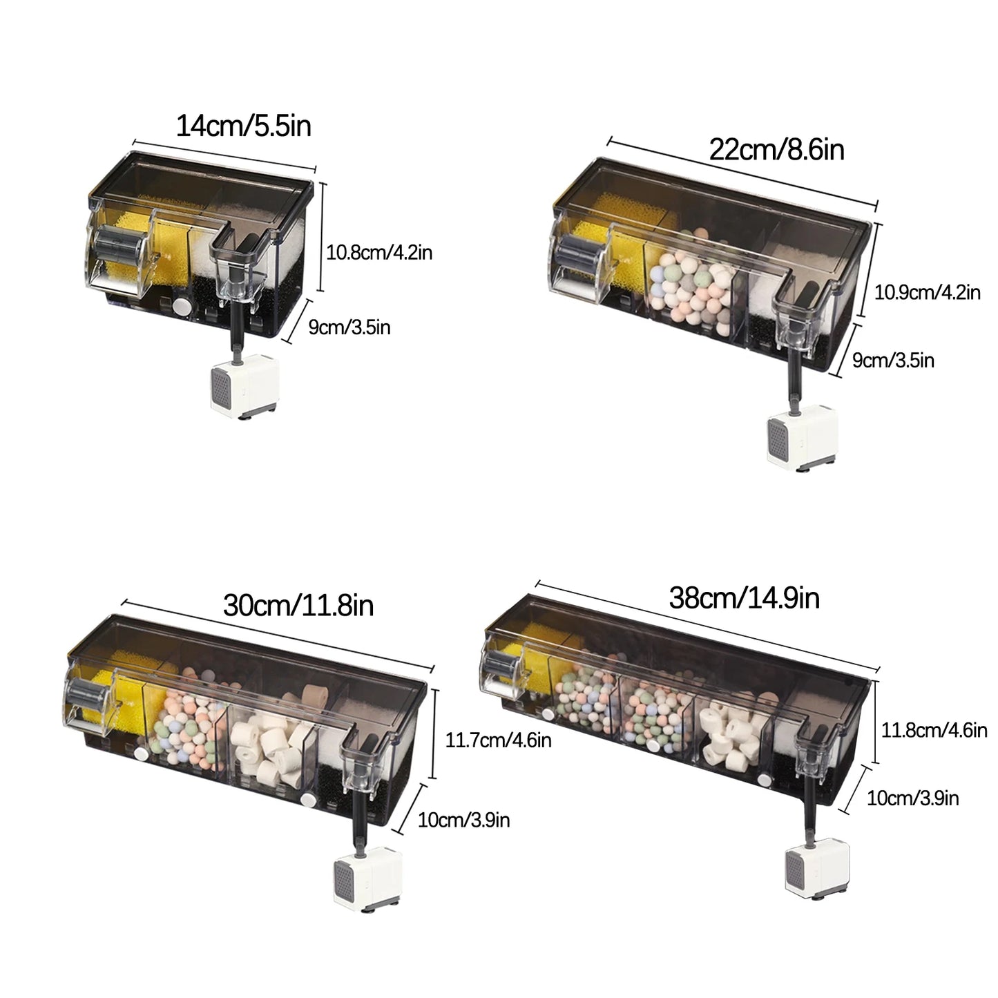 Filtro biochimico superiore multifunzione con pompa per acquario