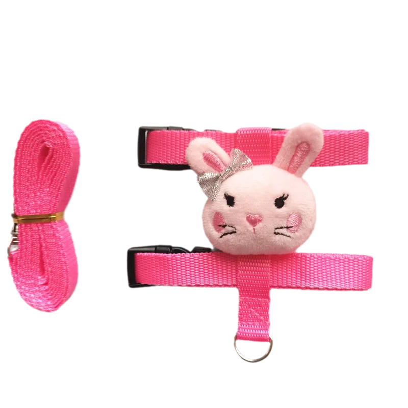 Wakling Outdoor Kleine Tiere Kaninchengeschirr und Leine Cartoon-Stil für Kaninchen Meerschweinchen Kaninchen Zubehör Haustier