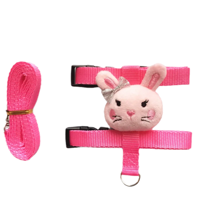 Wakling Outdoor Kleine Tiere Kaninchengeschirr und Leine Cartoon-Stil für Kaninchen Meerschweinchen Kaninchen Zubehör Haustier