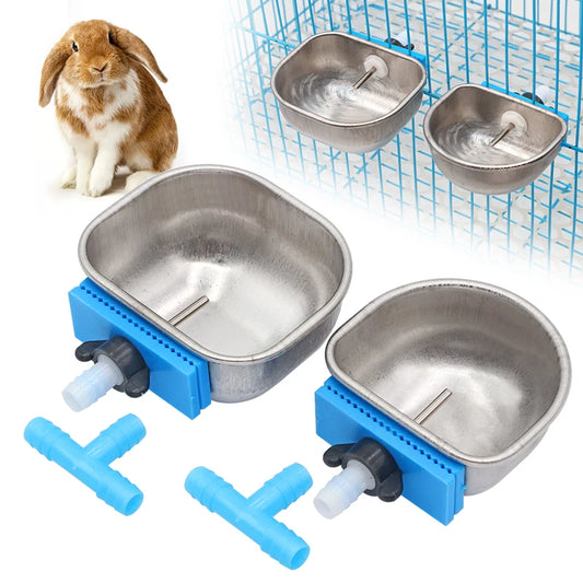 Ciotola per acqua per conigli in acciaio inossidabile Abbeveratoio automatico per conigli da fattoria Gabbia per conigli Tazza fissa Ciotola per bere volpe visone 1 pz