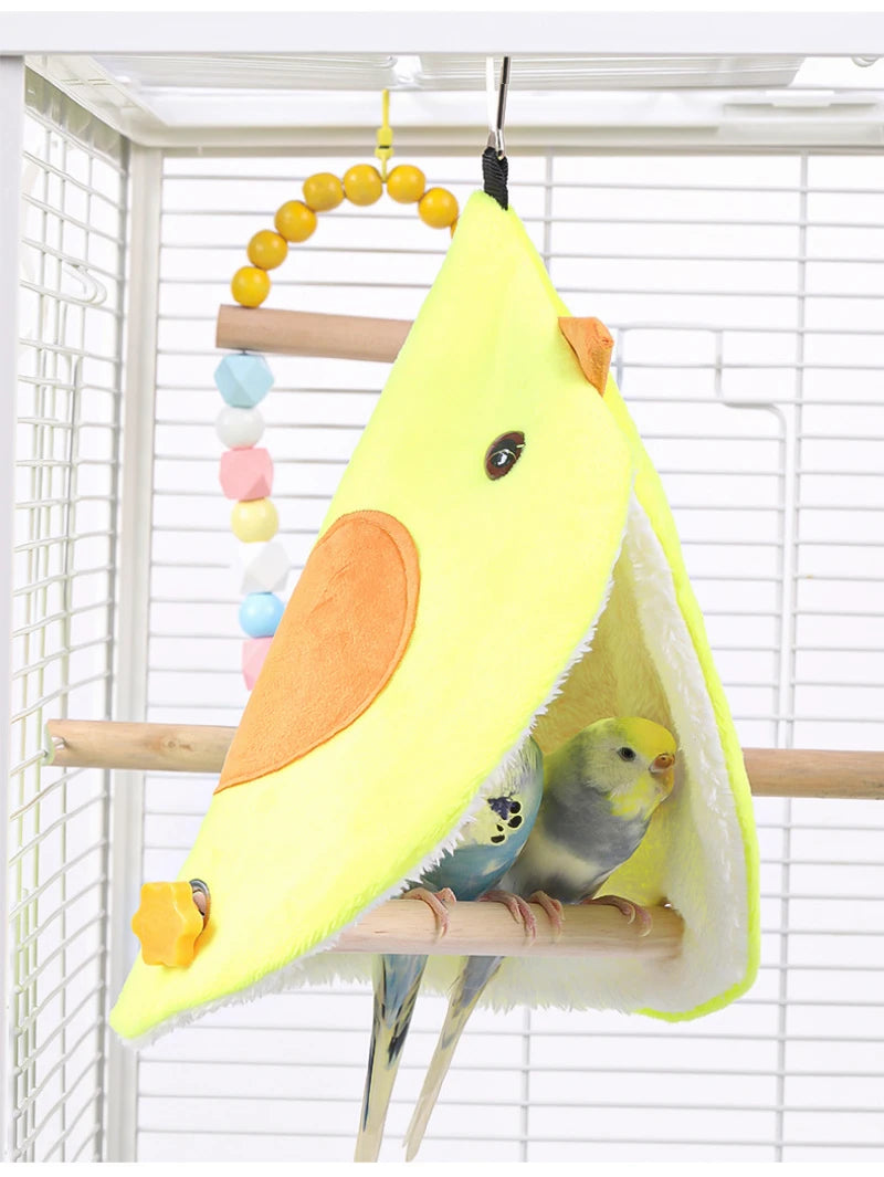 Weicher Plüsch-Vogelpapageiennest Vogelpapagei-Hängematte Sittich Hängebetthaus Höhlenkäfig Hütte Zelt Spielzeug Vogelkäfig Zubehör