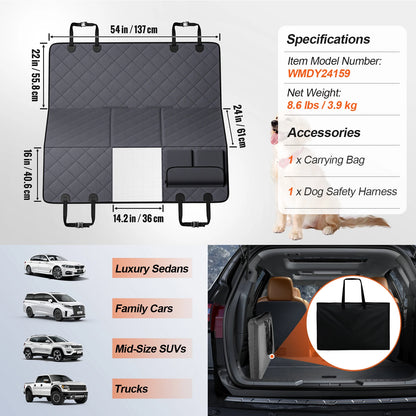 SucceBuy Prolunga per sedile posteriore per cani Amaca per cani per sedile posteriore per auto Coprisedile per auto con fondo rigido impermeabile per sedile posteriore