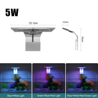 Superschlanke LED-Aquarium-Pflanzenleuchten, Wachstumslicht, 5 W/10 W/15 W, Aquarien-Pflanzenbeleuchtung, wasserdichte Clip-on-Lampe für Aquarien