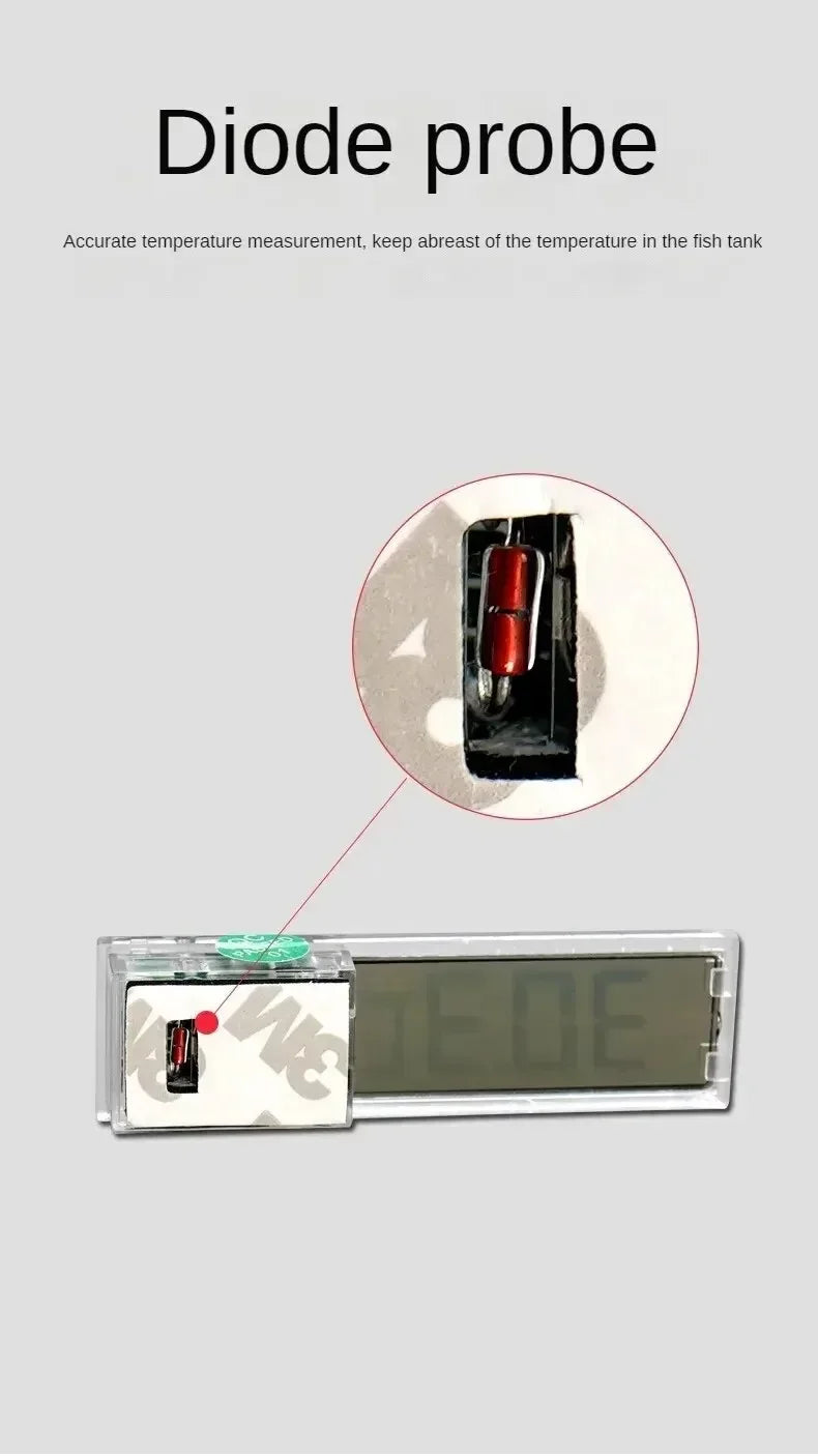 1 pz termometro per acquario elettronico LCD digitale misurazione della temperatura dell'acquario misuratore di temperatura dell'acquario accessori per acquari