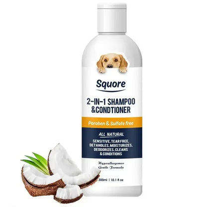 Welpen-Shampoo und -Conditioner, natürliches 2-in-1-Feuchtigkeitsshampoo, feuchtigkeitsspendendes Hundeshampoo für empfindliche Haut, pH-neutral