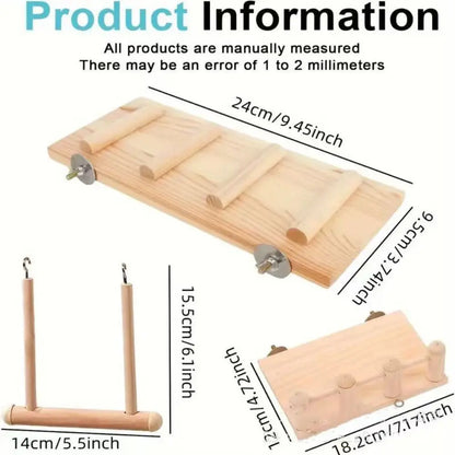 Vogelstangen Plattform Schaukel Kletterleiter Papageienkäfig Zubehör Holz Spielplatz Turnhalle Übungsständer Papageienkäfig Spielzeug Set