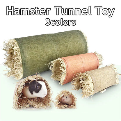 Kaninchen Hideaway Spielzeug Gras Stroh Kaninchen Spielzeug Tunnel Hamster Zubehör für Meerschweinchen Chinchilla Frettchen Ratten