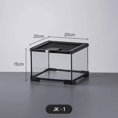 Professionelles Glas-Terrarium für Reptilien, geeignet für Chamäleons, Echsen und Schlangen, ideal für Hornfrösche und Wasserschildkröten, mit transparenter Belüftung.