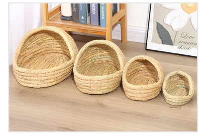 Nido per uccelli intrecciato in erba Nido per erba di coniglio Tappetino per erba Accessori per criceti Pantofole Nido di coniglio Coniglio Forniture per animali domestici calde invernali