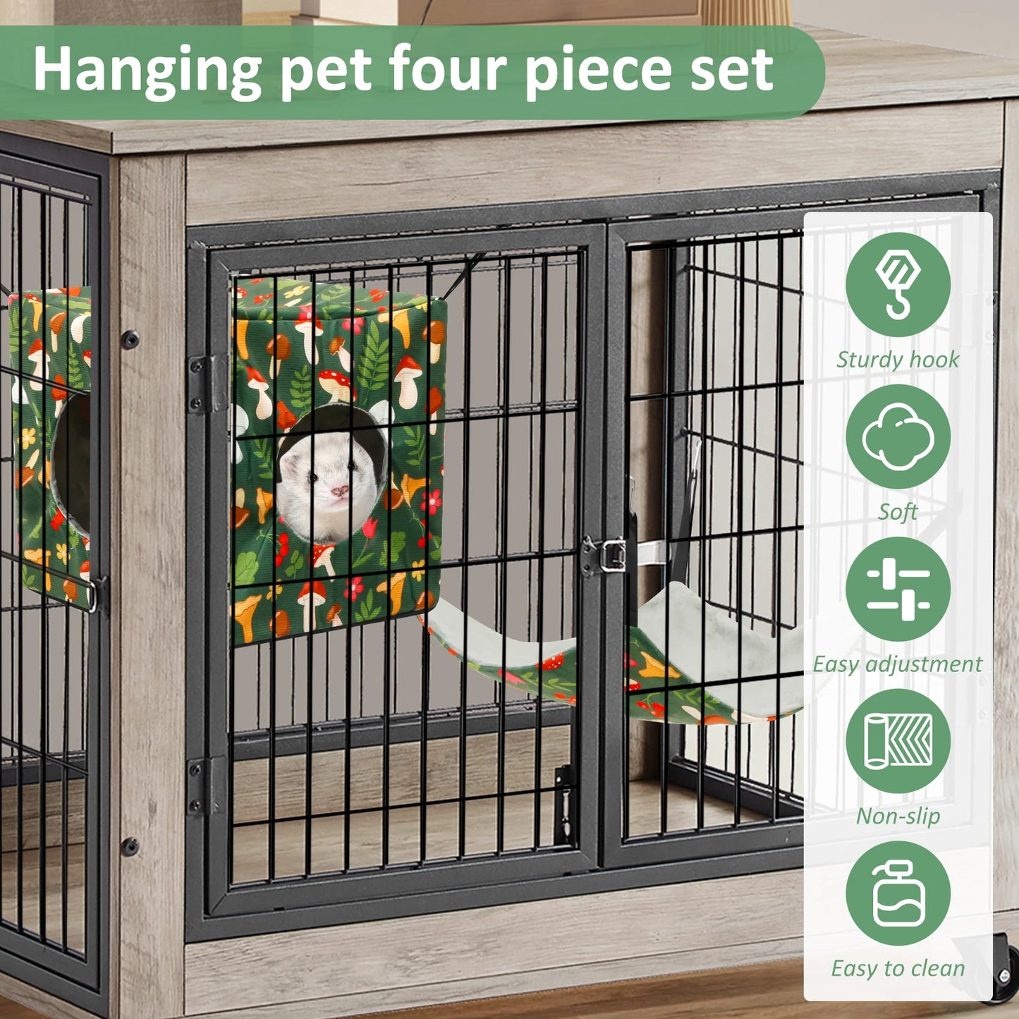 4 Stück Hamster-Hängematten-Set waschbar Meerschweinchen-Versteck weiches Bett Frettchen hängendes Nest für Eichhörnchen Gleiter Chinchilla