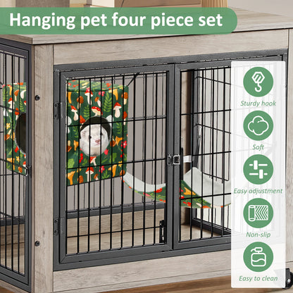 4 Stück Hamster-Hängematten-Set waschbar Meerschweinchen-Versteck weiches Bett Frettchen hängendes Nest für Eichhörnchen Gleiter Chinchilla