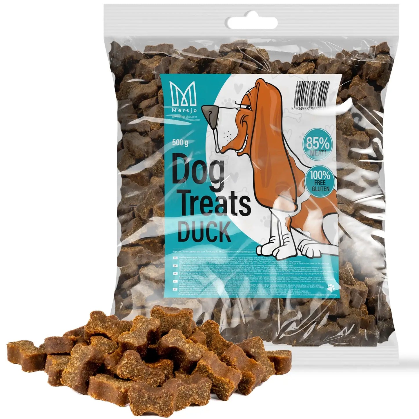 Dog Delicacy-Mersjo Entenfleisch-Sticks 85% Fleisch 500g Leckerli für alle Hunde, gute Zusammensetzung, proteinreich