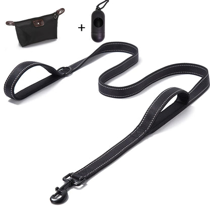 Guinzaglio per cani Dual Handle Hands Free Running guinzaglio ammortizzante elastico estensibile cuciture riflettenti cintura in vita regolabile