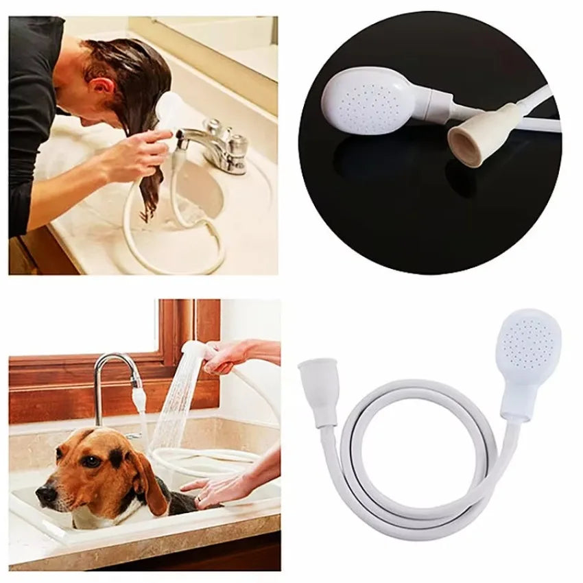 1 Pz 1.2 M Cane Pet Bagno Soffione doccia Tubo da bagno per animali Lavello Spray Filtro di scarico Lavaggio dei capelli Tagliacapelli Shampoo Cucina per animali domestici