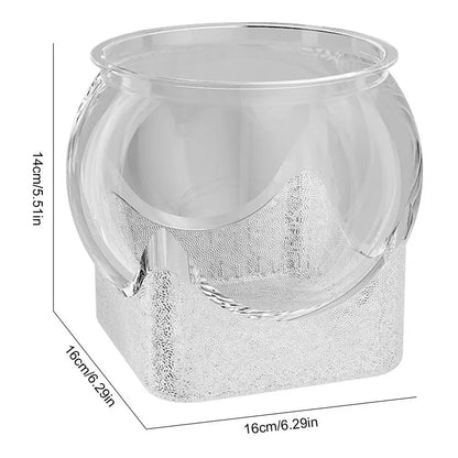 Ultra-transparente runde Fischschale, abnehmbares Desktop-Fischtank aus Kunststoff, 360-Grad-Sicht, kleiner Desktop-Aquarium, Tischdekoration