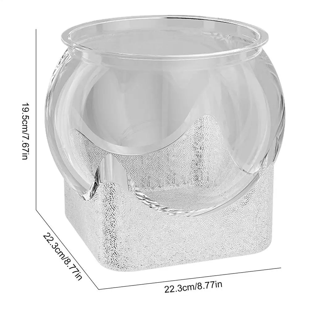 Ultra-transparente runde Fischschale, abnehmbares Desktop-Fischtank aus Kunststoff, 360-Grad-Sicht, kleiner Desktop-Aquarium, Tischdekoration