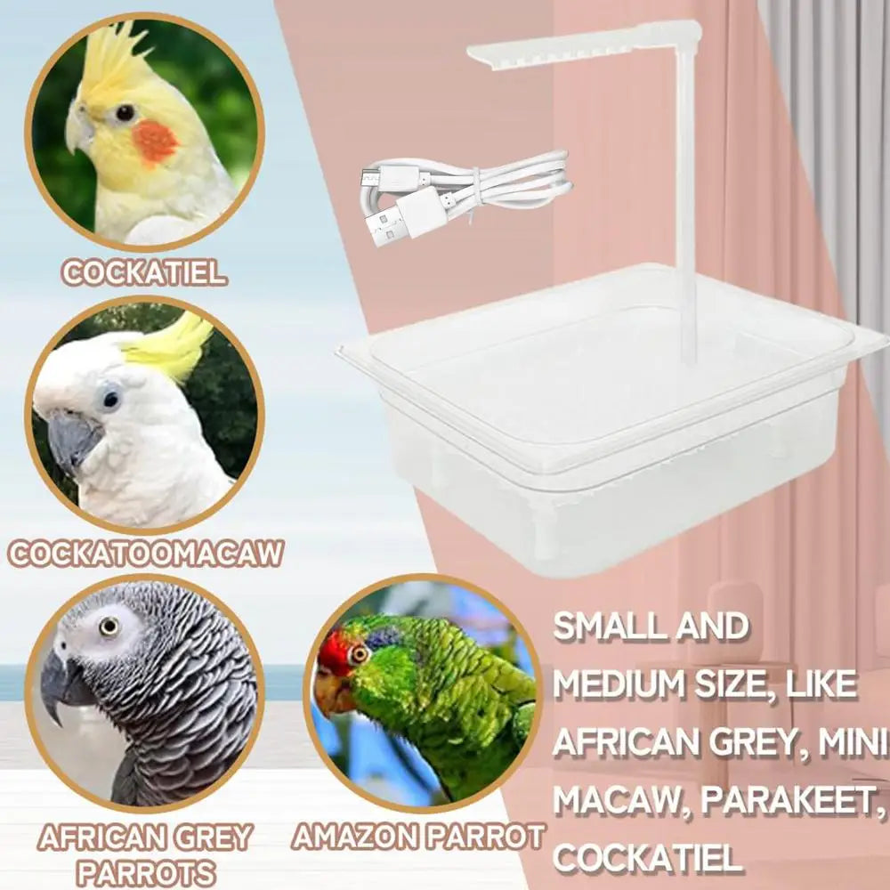 Vogelbad Automatisches Duschbad Mehrzweck-Badewanne Kleiner Käfig Vogelbad Duschbrunnen für Sittiche mit mehreren