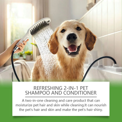 YEGBONG 2-in-1 Erfrischendes Shampoo und Spülung für Haustiere, Juckreiz stillend, feuchtigkeitsspendend, schmutzentfernend, Geruchsbalsam, Duschgel für Hunde