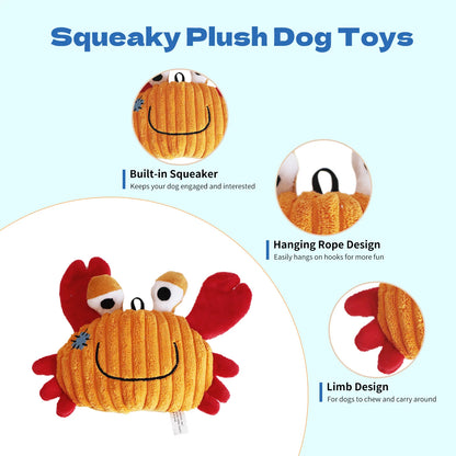 Giocattoli di peluche per cani di piccola taglia Peluche cigolante per cuccioli Cane di piccola taglia Serie Ocean Giocattoli di peluche per cani di taglia piccola e media