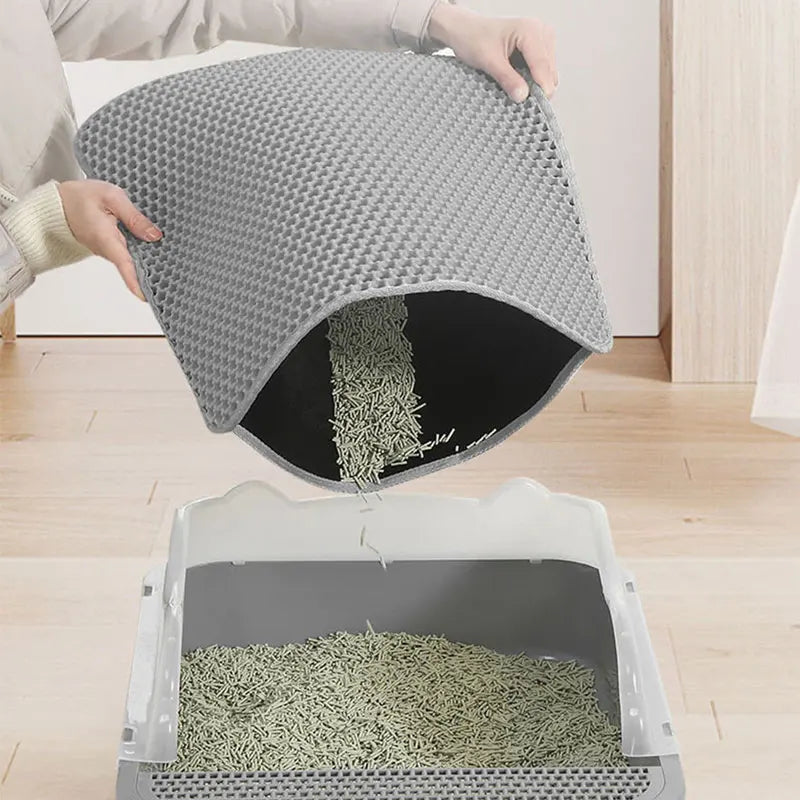Katzenstreumatte für Haustiere, doppellagige, wasserdichte Katzenstreumatte, Haustier-Streumatte, saubere Pads-Produkte für Katzenzubehör