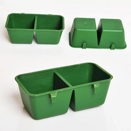 2 In1 cibo per uccelli ciotola per l'acqua pappagallo doppia tazza per l'alimentazione gabbia per piccioni in plastica mangiatoia per alimenti per uccelli pappagallo Pet voliera ciotola per l'acqua