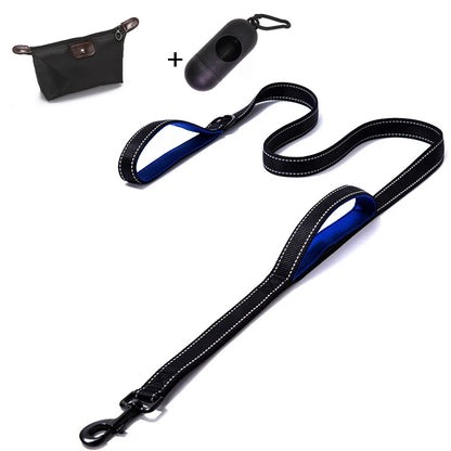 Guinzaglio per cani Dual Handle Hands Free Running guinzaglio ammortizzante elastico estensibile cuciture riflettenti cintura in vita regolabile