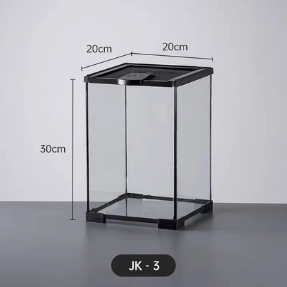 Professionelles Glas-Terrarium für Reptilien, geeignet für Chamäleons, Echsen und Schlangen, ideal für Hornfrösche und Wasserschildkröten, mit transparenter Belüftung.