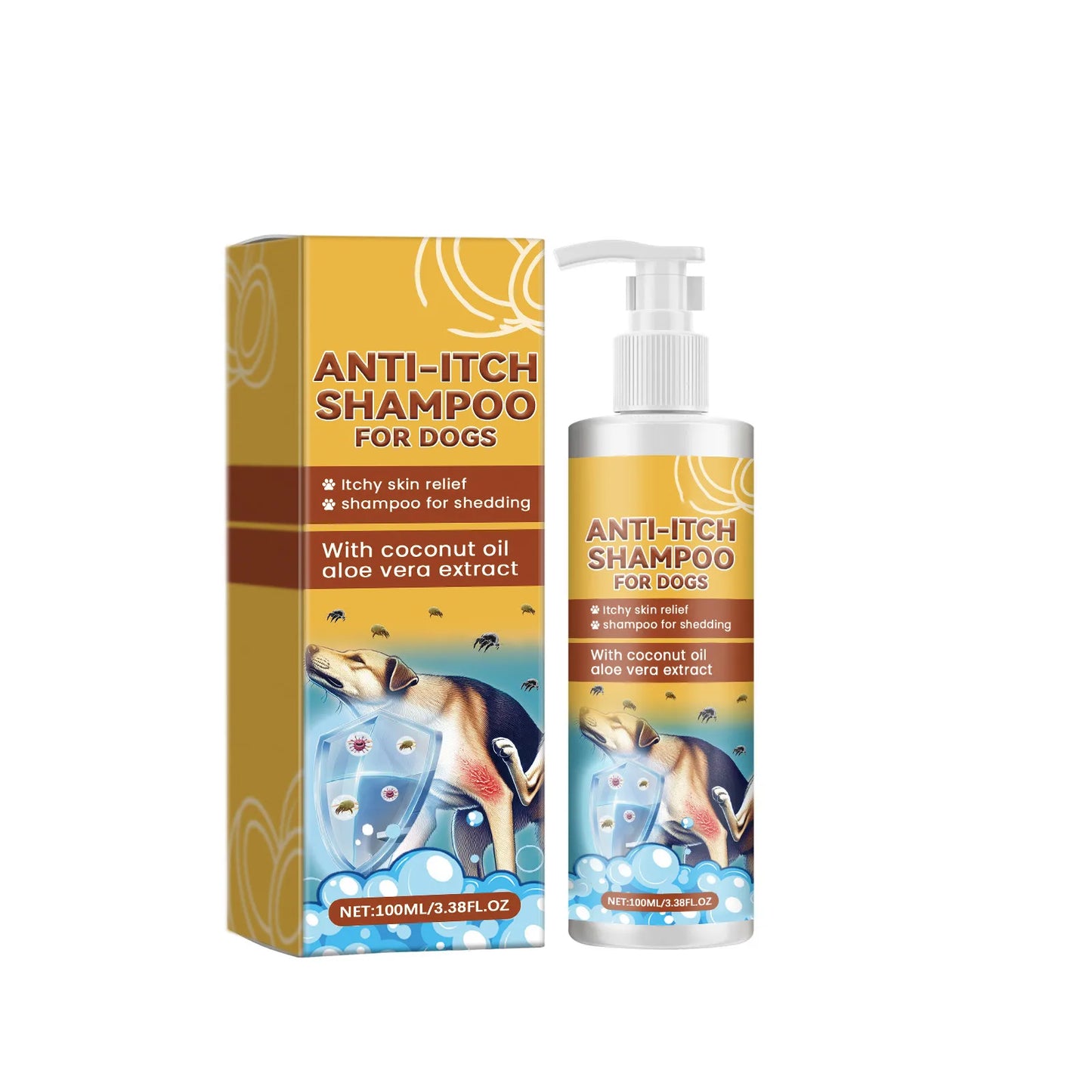 100ml Neues Shampoo für Hunde bei Juckreiz, Allergien, juckender Haut, pflegendem Haar, Pflege und Reinigung zu Hause, Haustierpflege