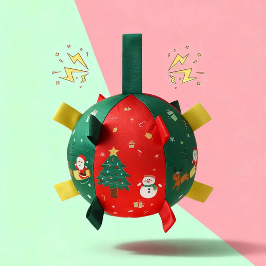 Giocattoli interattivi natalizi per cani striduli con campana per cani da masticare per alleviare l'ennui, giocattoli da masticare per la pulizia dei denti, giocattoli per animali domestici per cani