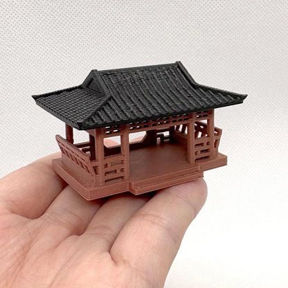 Miniatur-Pavillon-Figur, Bonsai-Ornament, Garten-Dekorationen, Mikro-Landschaft, Pavillon-Statue, Zen-Modell, Garten-Zubehör, Hof-Steingarten