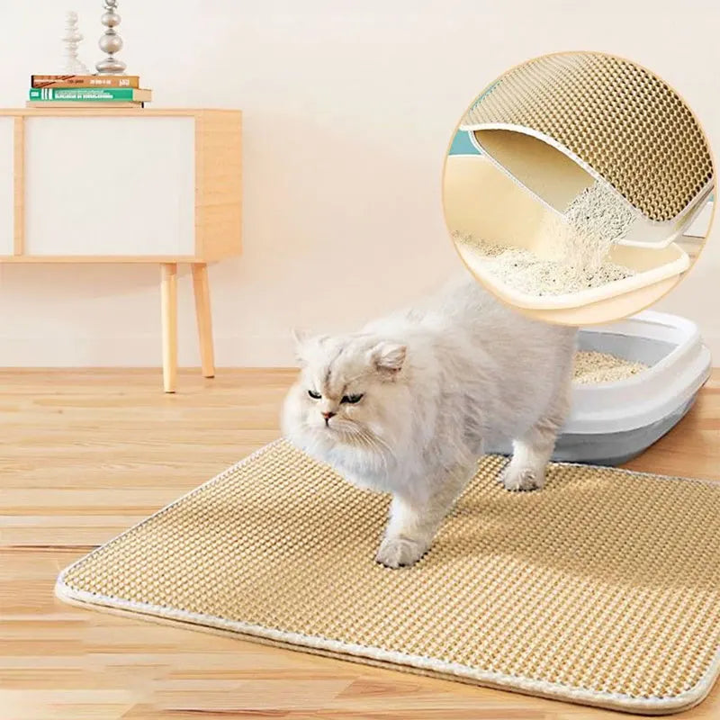 Katzenstreumatte für Haustiere, doppellagige, wasserdichte Katzenstreumatte, Haustier-Streumatte, saubere Pads-Produkte für Katzenzubehör
