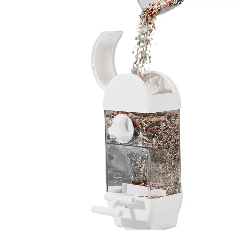 Mangiatoia per uccelli Distributore d'acqua Mangiatoia per parrocchetti a forma di casa Mangiatoia per uccelli intelligente Gabbia per bere contenitore per alimenti anti-fuoriuscita di grande capacità