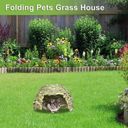 Gras Haus Für Kaninchen Faltbare Betten Meerschweinchen Verstecke Kleintier Spiel Versteck Bett Lebensraum Dekor Heubett Spielhaus Für