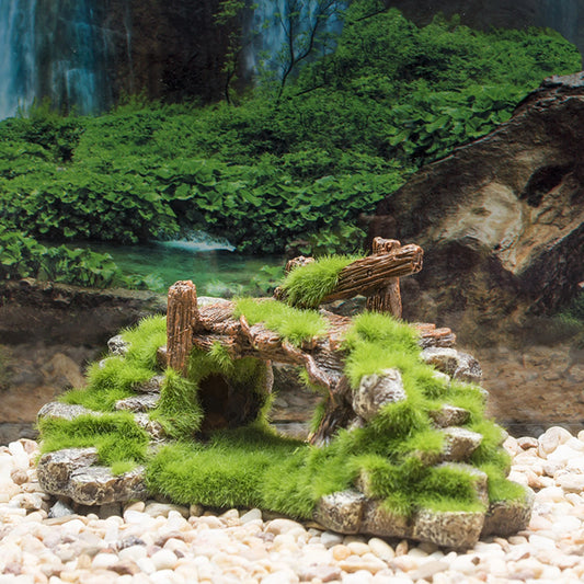 Acquario Rockery Hideaway Grotte acquatiche Ponte multifunzionale Ornamento Decorazione acquario per tavolo Desktop decorativo