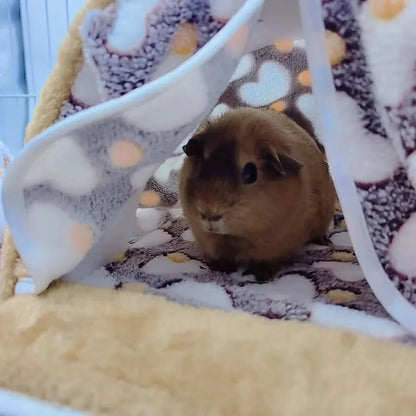 Nuova casa per criceti Grotta per animali domestici Letti morbidi e caldi Gabbia stampata in peluche per porcellino d'India Scoiattolo Topi Ratto Forniture per piccoli animali