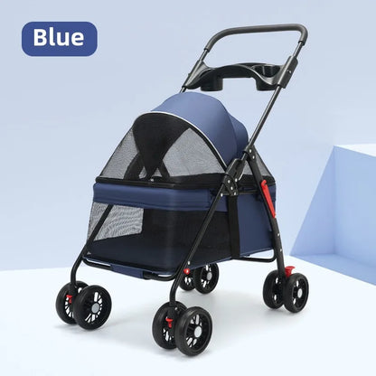 Passeggino per animali domestici Cani Gatti Orsacchiotto Passeggino Piccolo passeggino per animali domestici Leggero e pieghevole Adatto per cani da viaggio all'aperto