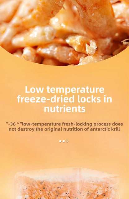 Cibo Premium per pesci, tartarughe, pappagalli - Krill antartico liofilizzato