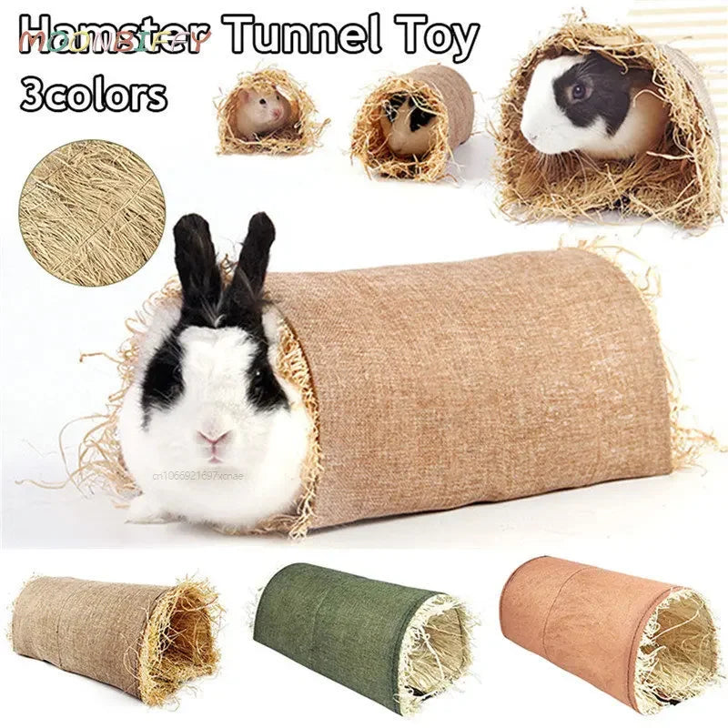Kaninchen Hideaway Spielzeug Gras Stroh Kaninchen Spielzeug Tunnel Hamster Zubehör für Meerschweinchen Chinchilla Frettchen Ratten