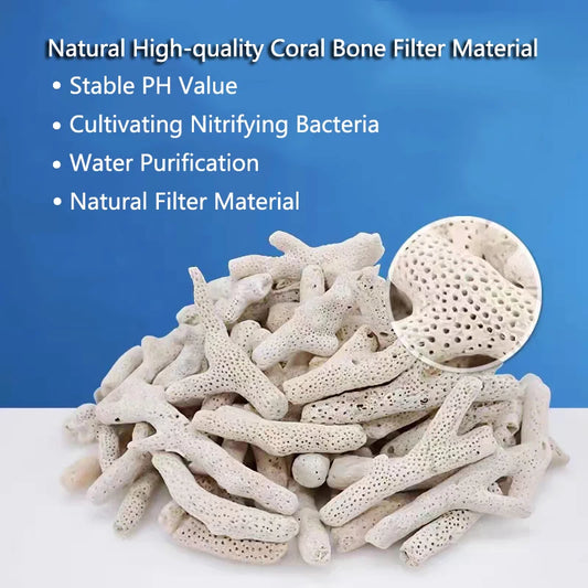 Filtro per acquario con osso di corallo di barriera corallina naturale di alta qualità materiale biologico medio sabbie di corallo per la filtrazione del serbatoio di pesce fisso PH