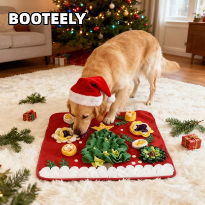 BOOTEELY Tappetino natalizio per cani, naso per animali domestici, lavoro, alimentazione lenta, tappetino per addestramento, giocattolo interattivo, coperta per attività antistress