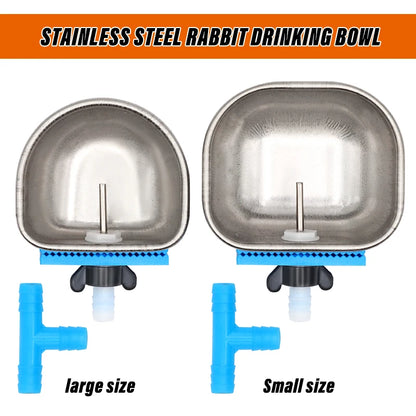 Kaninchenwassertränke Edelstahl Automatische Kaninchentränke Bauernhof Kaninchenkäfig Fester Becher Fuchs Nerz Tränke 1 Stk.