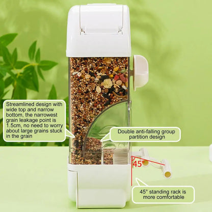 Mangiatoia per uccelli Distributore d'acqua Mangiatoia per parrocchetti a forma di casa Mangiatoia per uccelli intelligente Gabbia per bere contenitore per alimenti anti-fuoriuscita di grande capacità