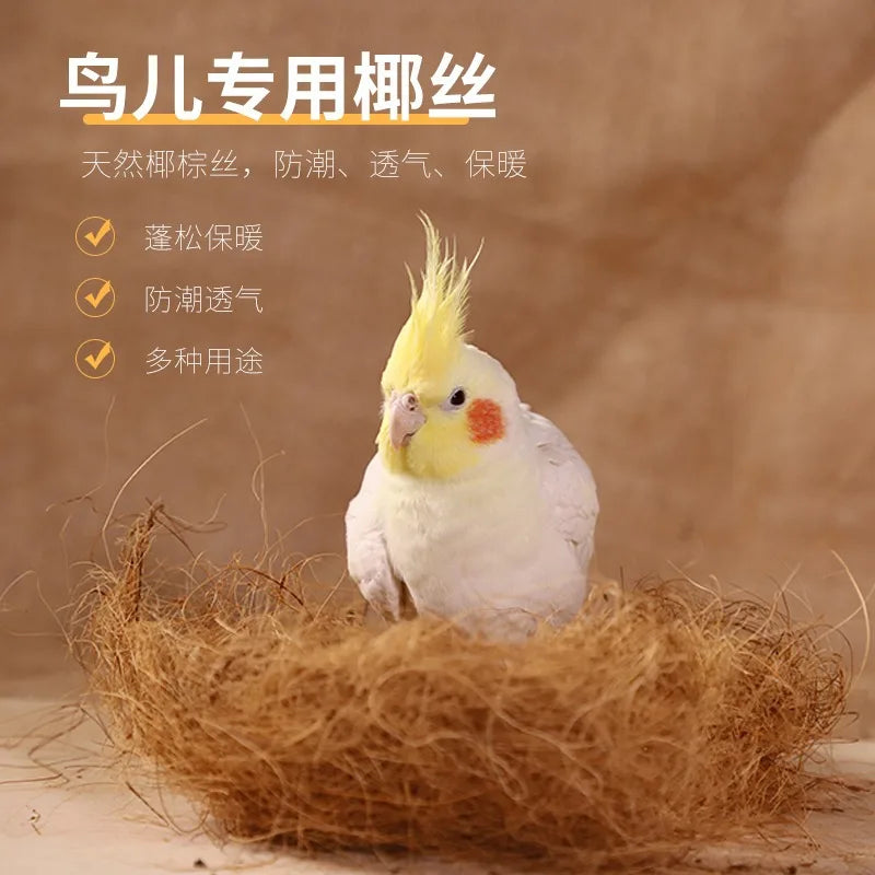 100/200g Kokosfasern Nistmaterial Nest / Faser Vogelvoliere Kanarienvögel Finken Nest gefüllt Gras Vogelkäfig Zubehör