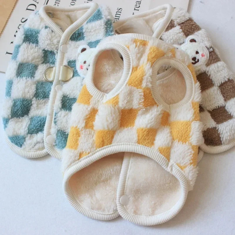 Gilet inverno scacchi/orso