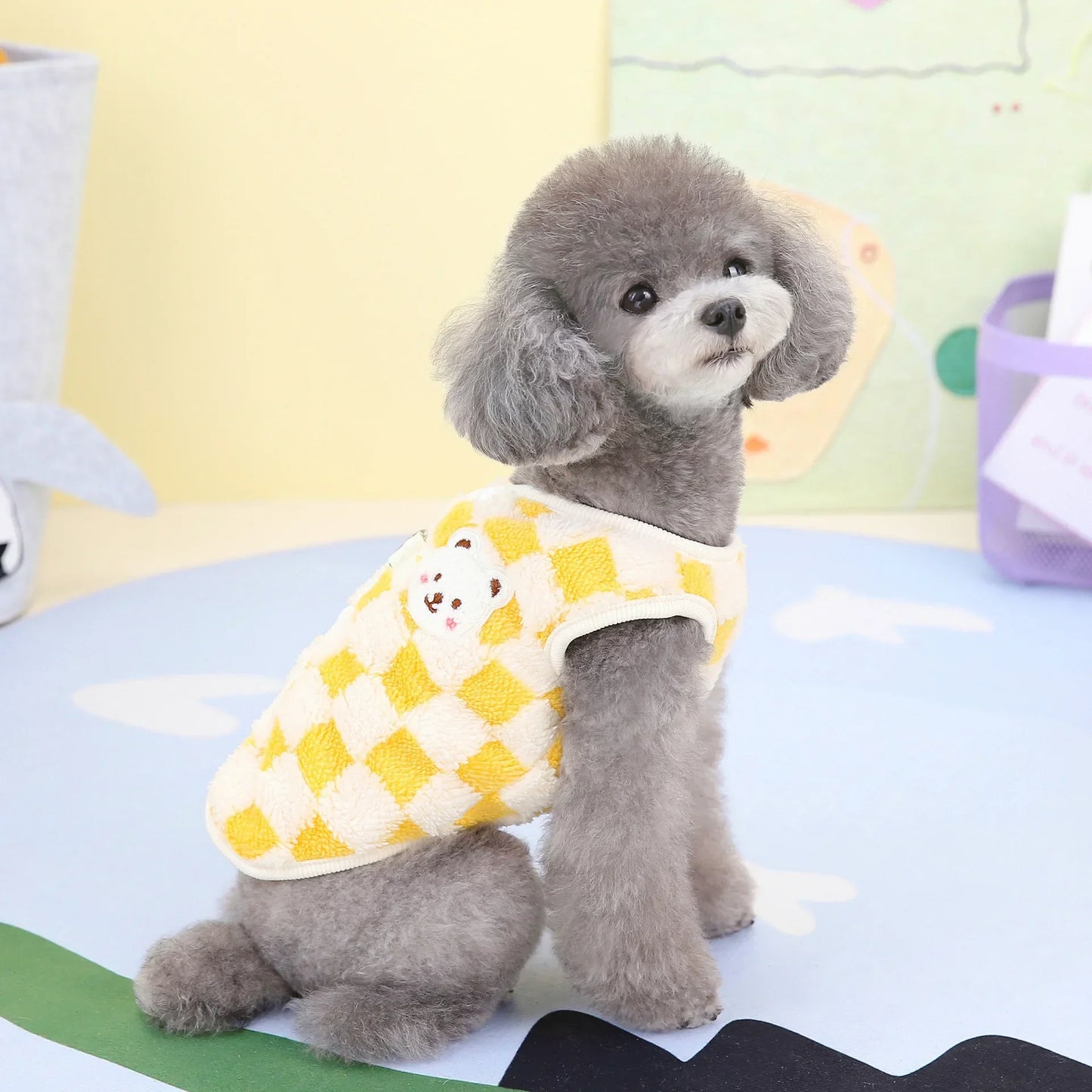 Gilet inverno scacchi/orso