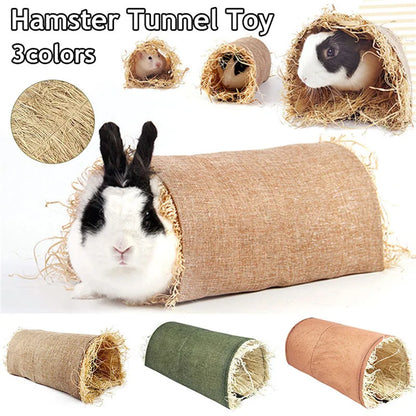 Kaninchen Hideaway Spielzeug Gras Stroh Kaninchen Spielzeug Tunnel Hamster Zubehör für Meerschweinchen Chinchilla Frettchen Ratten