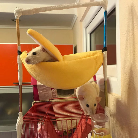 Criceto Banana Letto Piccoli Animali Casa Amaca per Animali Domestici Maiale Olandese Riccio Ratto Guinea Habitat Cincillà Zucchero Aliante Giocattolo Abiti